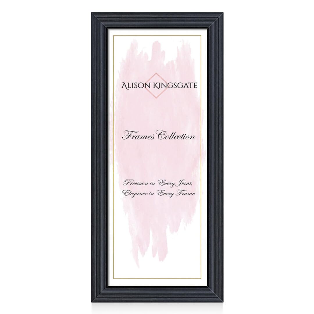 Alison Kingsgate Classic 10X5 Black Photo Frame-Engineered Wood Picture Frames with Shatterproof Perspex - Ideal for Certificates & Artwork-Wall Mount or Tabletop - Multiple Sizes & Colours Available โ image 1