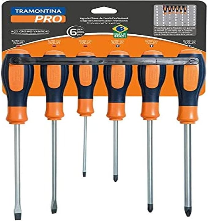 As melhores chave de fenda custo benefício 2 4) Tramontina Ultragrip Plus – Jogo com Grip Profissional