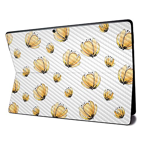 Image of MightySkins Carbon Fiber Skin for Microsoft Surface Pro X - Yellow Poppy | Textured Carbon Fiber Finish | Easy to Apply, Remove, and Change Styles | Made in The USA