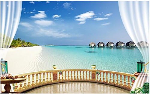 Malilove 3D Wallpaper Custom Mural Sea View Outside The Window Background Wall Adornment Paintings 3D Wall Mural Wallpaper