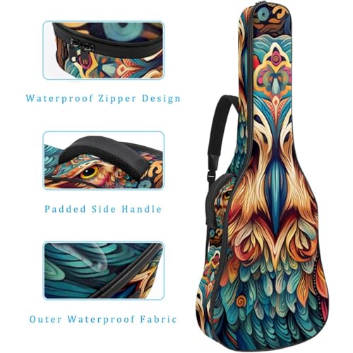 JRHEJTFZ Housse pour guitare acoustique de 1,9 cm d’épaisseur – Imperméable – Durable et élégant – Motif chouette sur fond noir, Multicolore 5., 42.9×16.9×4.7 in, Motif imprimé tendance - Les Beatles, Paul McCartney, John Lennon, RIngo Starr, George Harrison JRHEJTFZ Housse pour guitare acoustique de 1,9 cm d'épaisseur - Imperméable - Durable et élégant - Motif chouette sur fond noir, Multicolore 5., 42.9x16.9x4.7 in, Motif imprimé tendance – Image 5