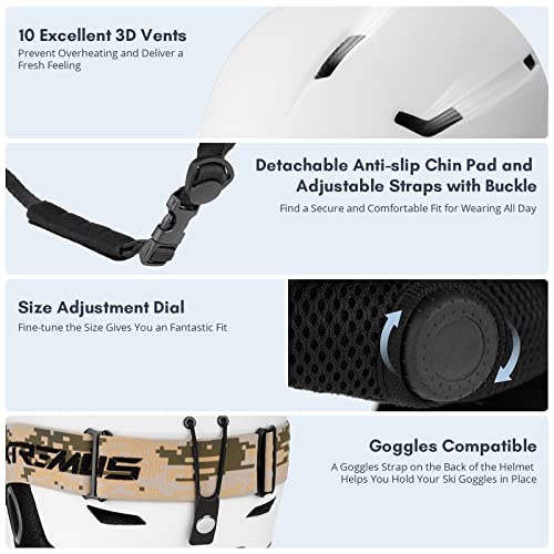 Extremus Snow Bound Ski Helmet - Impact Resistance Ventilation Snowboard Helmets With Removable Fleece Liners, Safety-Certified Snow Helmet For Adults #TOP3