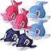 TE-Trend 6 unidades de peluche, ballenas, peces, animales acuáticos, 30 cm, azul, azul claro, rosa, regalo para cumpleaños infantiles