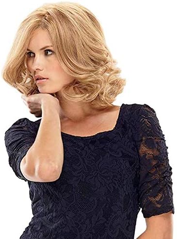 Royalfirst Women's Medium Length Wavy Synthetic Hair Wigs With Bangs, Natural - Image 3