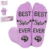 Sister Gifts - Purple Coral Fleece Socks, Gifts for Sister Birthday, Thanksgiving, Christmas
