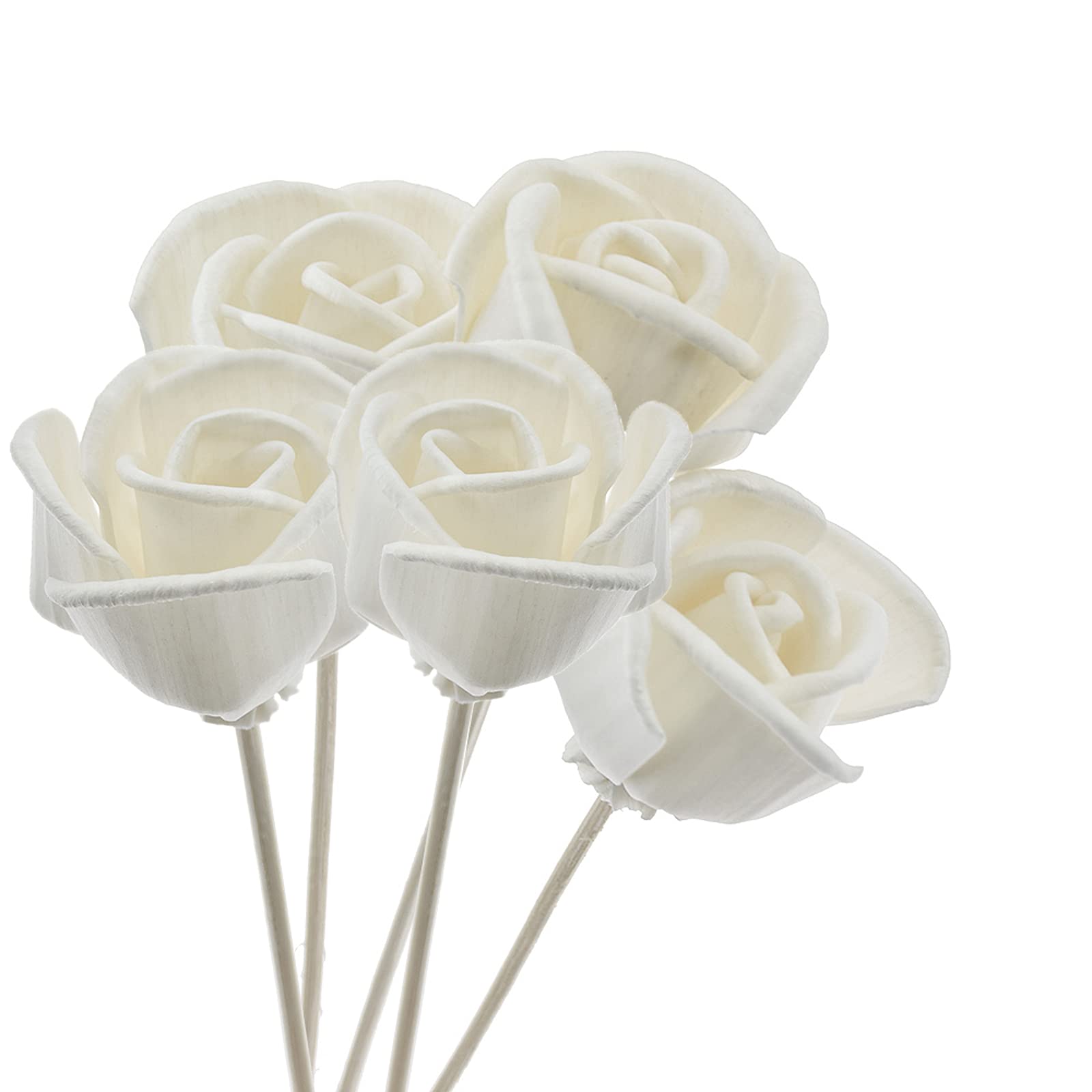 ZROSIN Pack of 5 Rattan Rose Diffuser Sticks, Flower Reed Diffuser Sticks Wood Replacement for Aroma Fragrance for Home Office Decor