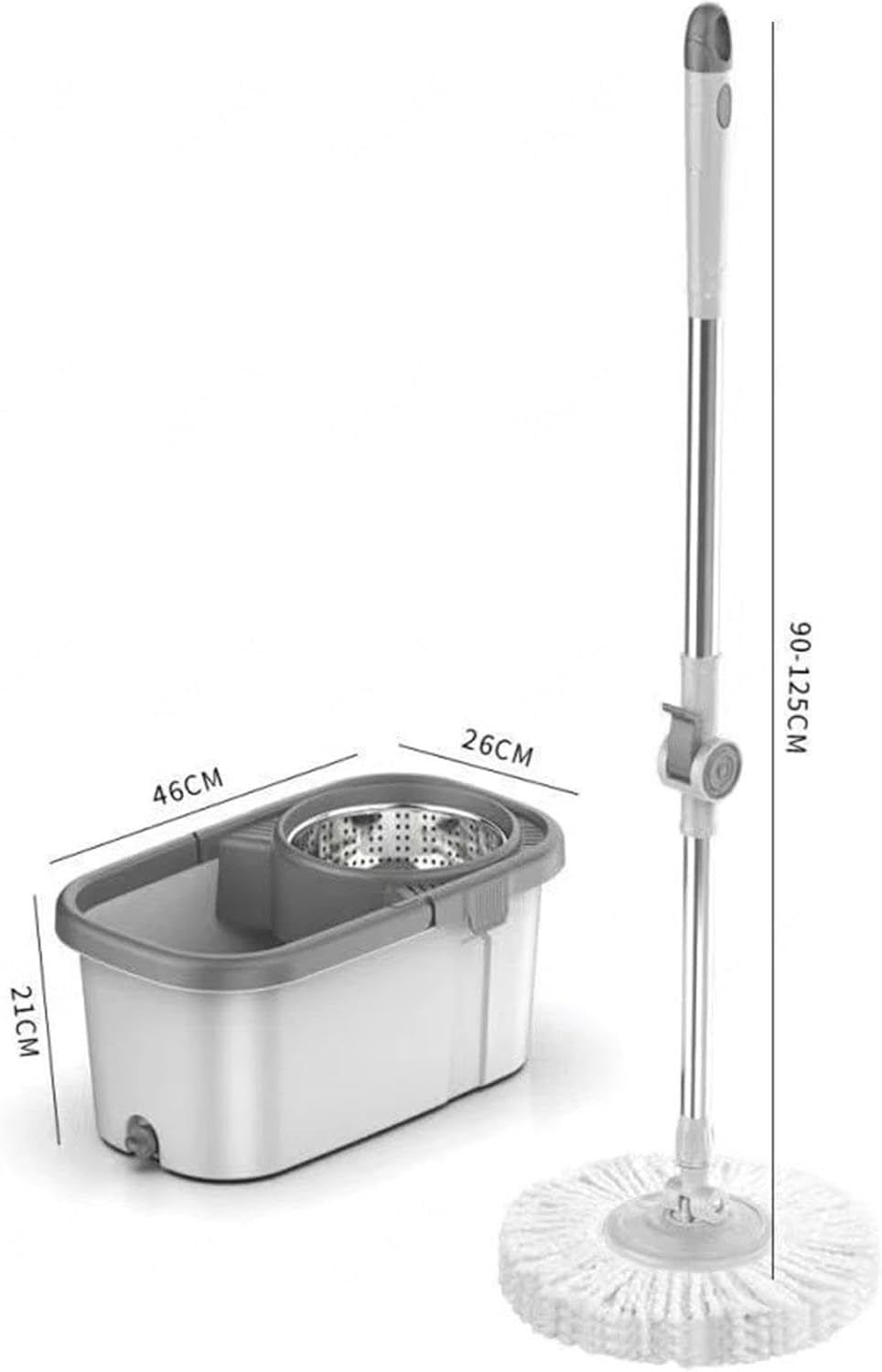 Spin Mop System with Bucket & Wringer | 5 Reusable Microfiber Heads | Ideal for Wet/Dry Floor Cleaning | Perfect for Hardwood & All Floor Types