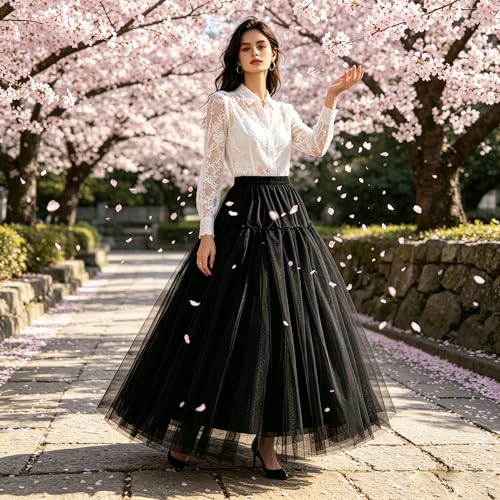 Image of RULTA Women's A-line 3-layer skirt Hoopless Petticoat Crinoline Underskirt Slips under dress for wedding dress Prom Dress