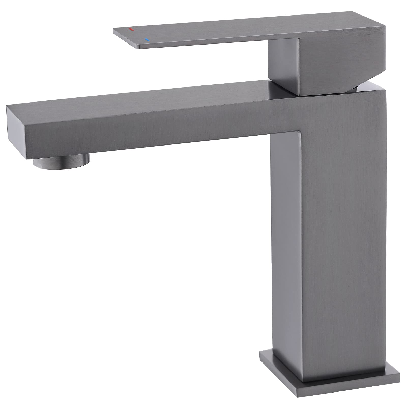 TNOMS Bathroom Sink Faucet Matte Gray Basin Water Tap 