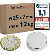 10 Stück Neodym Magnete – 9x5mm, N50, Nickel, Haftkraft 2,4 Kg