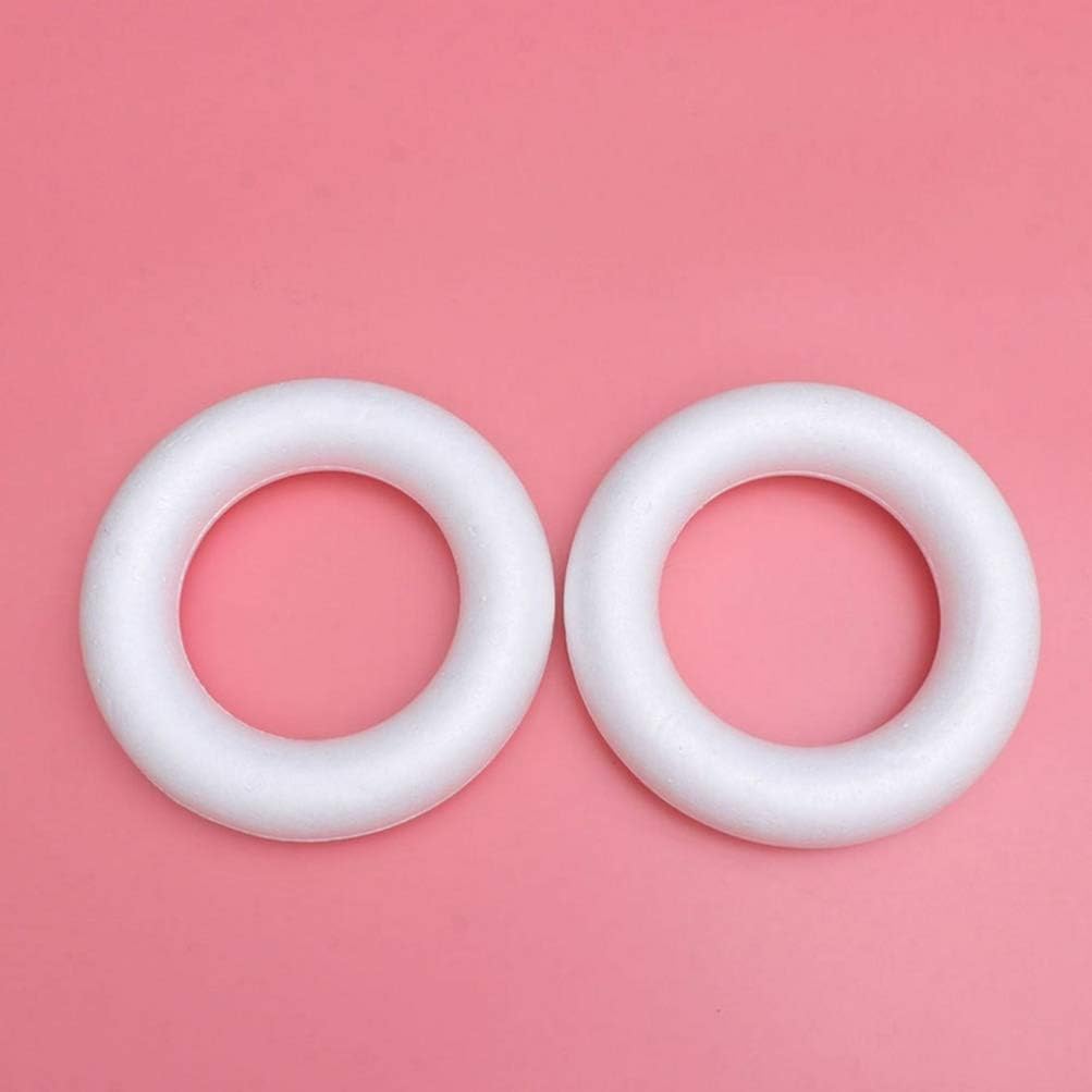 2pcs Light Circular Ring Art Painting Material Model, White Foam Wreath Rings for DIY Craft Making 8.54 X 1.73 Inches - Image 5