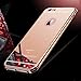 iPhone 6S Case,Roybens Luxury 2 in 1 [Air Aluminum Bumper + Acrylic Back Plate] Back mirror Anti-Scratch Case Cover for Apple iPhone 6/6S - RoseGold