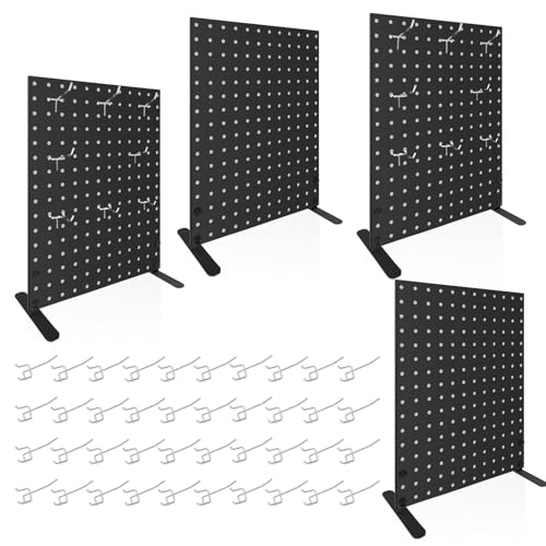 4 PCS Pegboard Display Stand With 40 Peg Hooks for