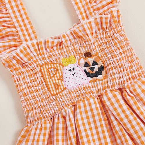 Toddler Baby Girl Halloween Outfit Pumpkin Ghost Flying Sleeve A Line Dress for Party Cute Girls Christmas Dress4