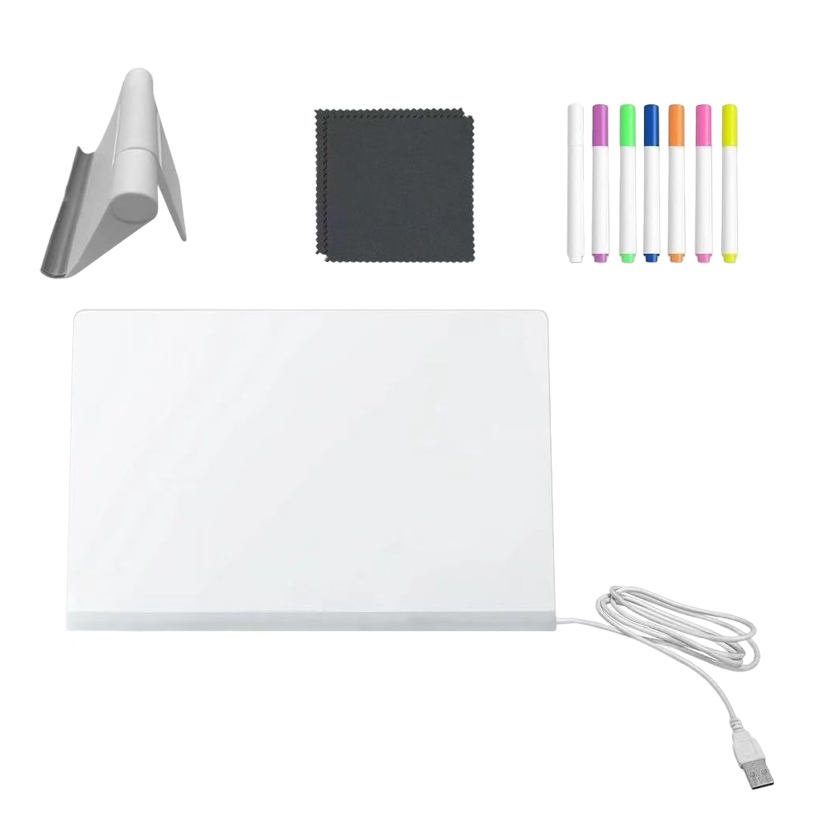 Tableau lumineux LED effaçable à sec avec support réglable - 8