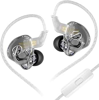 KZ Dawn in Ear Monitor Earphone with Mic, Super-Linear Dynamic Driver, Enhanced Soundstage IEM Earphones with Silver-Plated and OFC Cable Options (Siv...