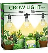 Briignite Hanging Grow Light, 3 Grow Light Bulbs with 8.86ft Power Cord, Replaceable Bulbs E26 Ba...