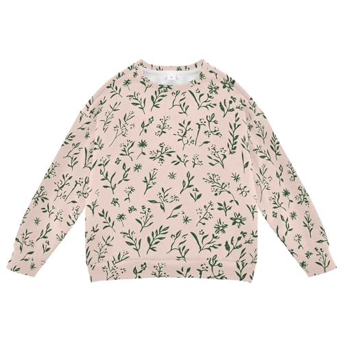 JUNZAN Florals Dahlia Gladiolus Blush Big Boys Sweatshirts Hoodies Crewneck Boys Sweat Shirt Camping 4T