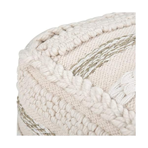 Simplihome sommer square pouf footstool upholstered in natural handloom woven cotton pattern for the living room bedroom and kids room boho contemporary modern  urban country home decor