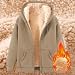 Generisch winterjacke damen Kuscheljacke Damen Jacke Übergangsjacke Lang Fleecejacke Fleecemantel Herbst Jacken Für Plüschjacke Große Größen Sweatjacke Teddyjacke 014 Khaki, S