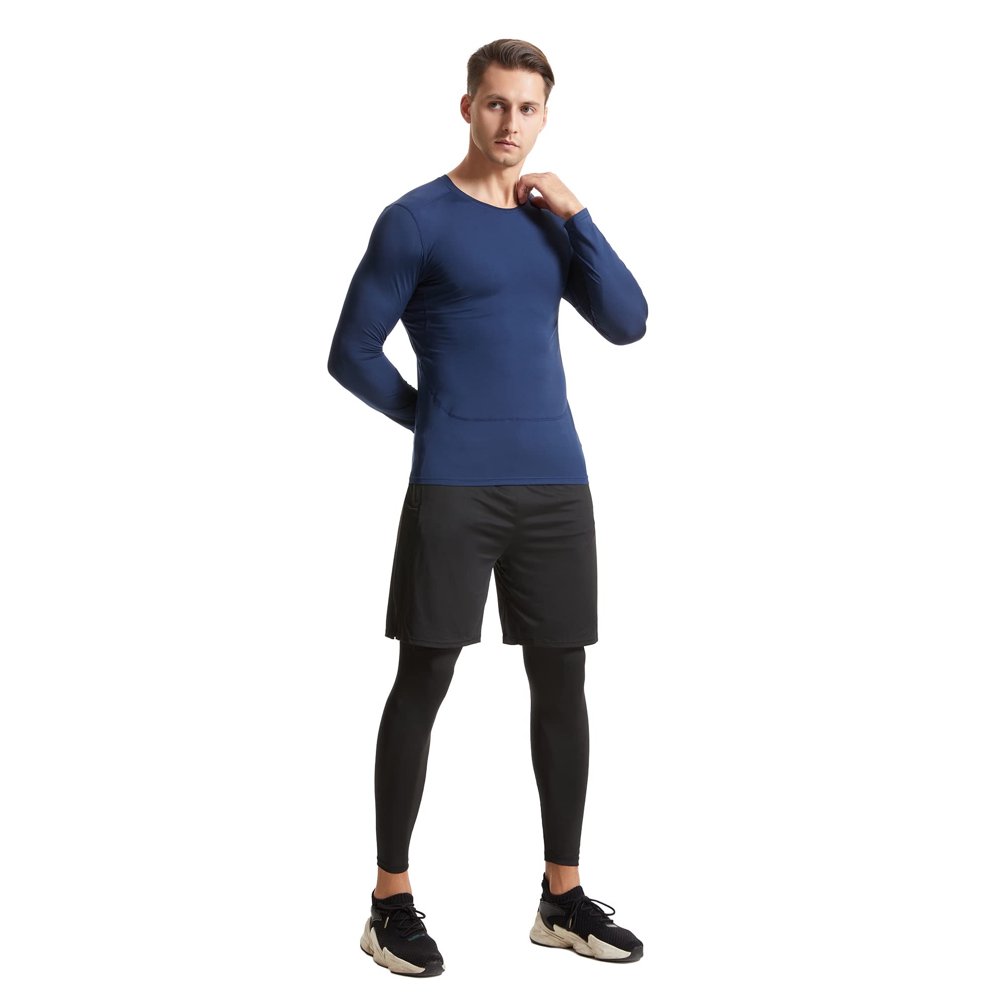 5 pièces Ensemble Compression Homme Vêtements d'entraînement de Fitness pour hommes pantalons de Compression à Vêtement Running Tee Shirt Compression Legging Sport Short Running