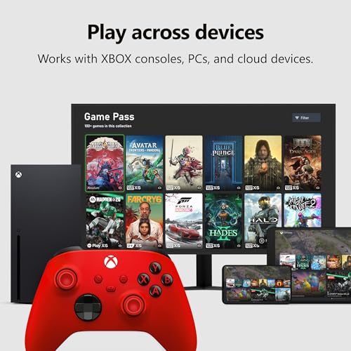 Image of XBOX Wireless Gaming Controller | Pulse Red | Console, PC, & Cloud Devices | Textured Grip | Wireless, Bluetooth, USB-C Connectivity