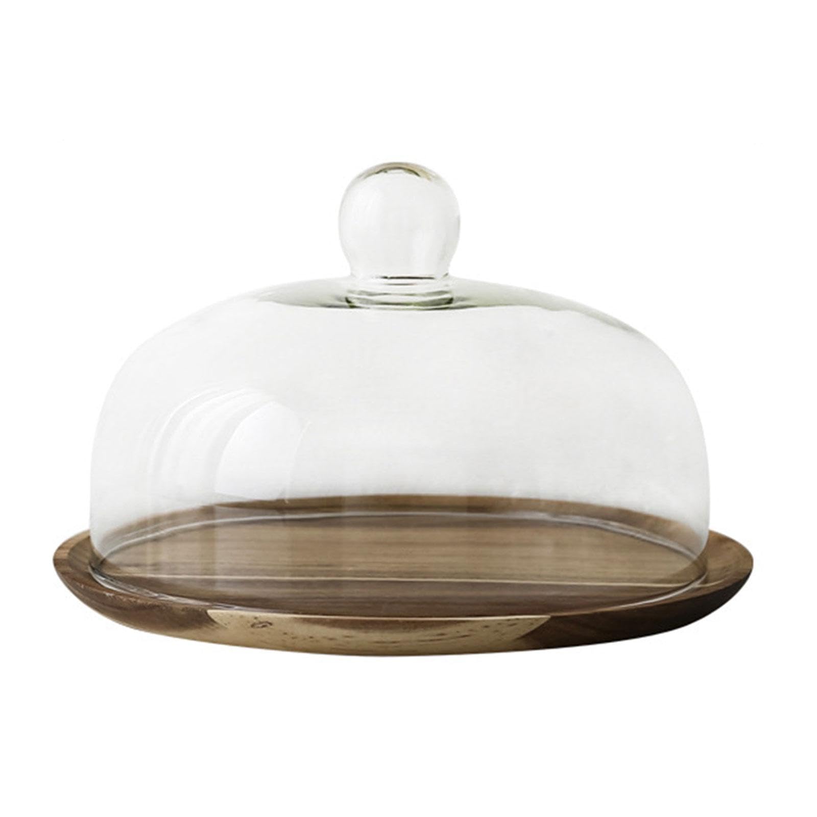 Soporte de Madera para Pasteles, Bandeja para Servir Pasteles, Bandeja para Servir Pizza, Plato para Pasteles, Expositor de Postres para Restaurantes, 25CM, Individual