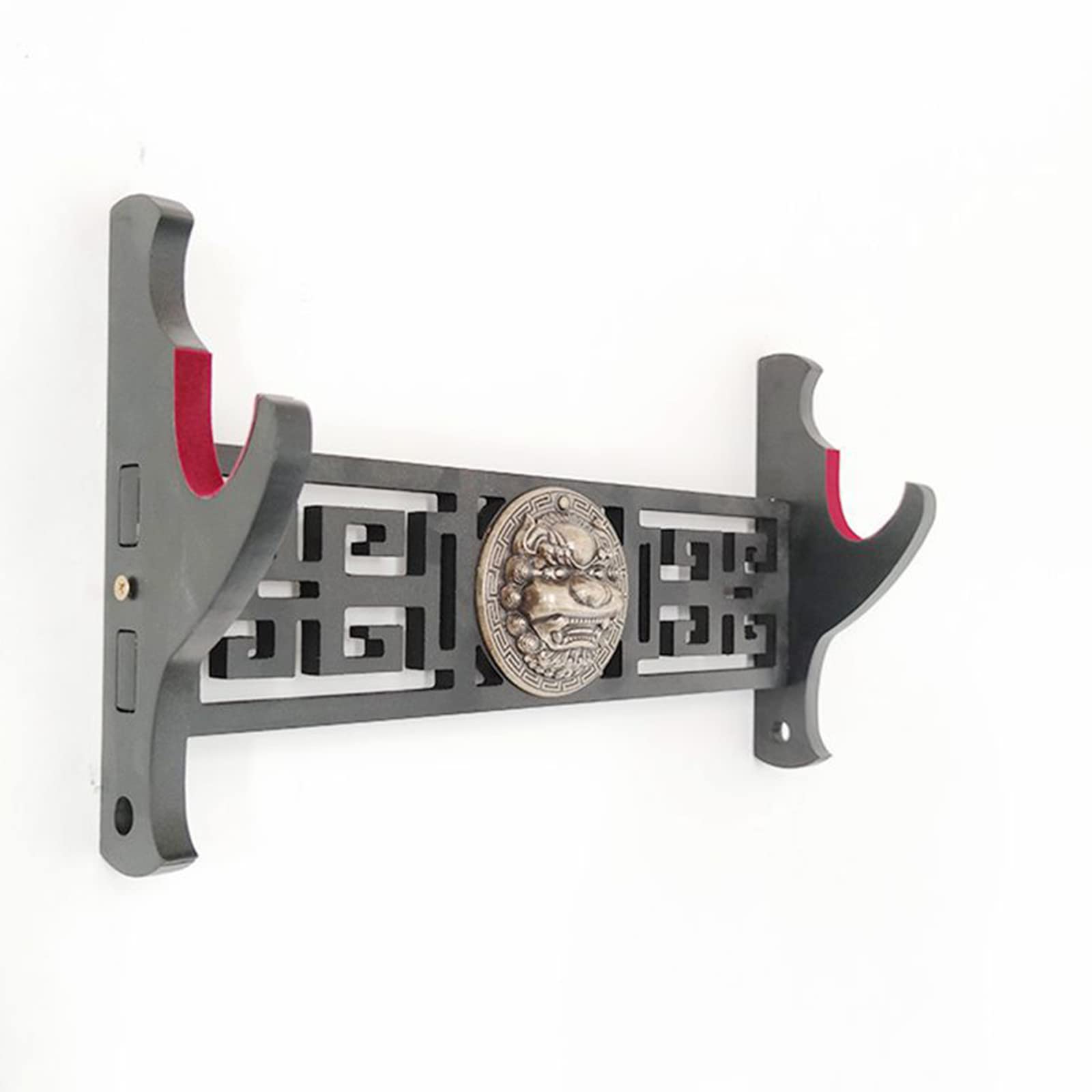 Hjhuua Black Sword Wall Mount Sword Holder Display Stands, Wooden Sword Stand For Samurai Sword,Bokken,Katana,Tai Chi Sword,Flute [1-4Tier]