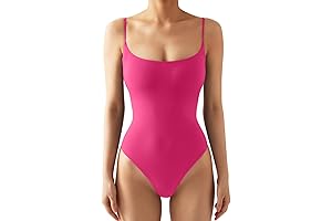 Sexy Square Neck Thong Bodysuit In Feminine Pink