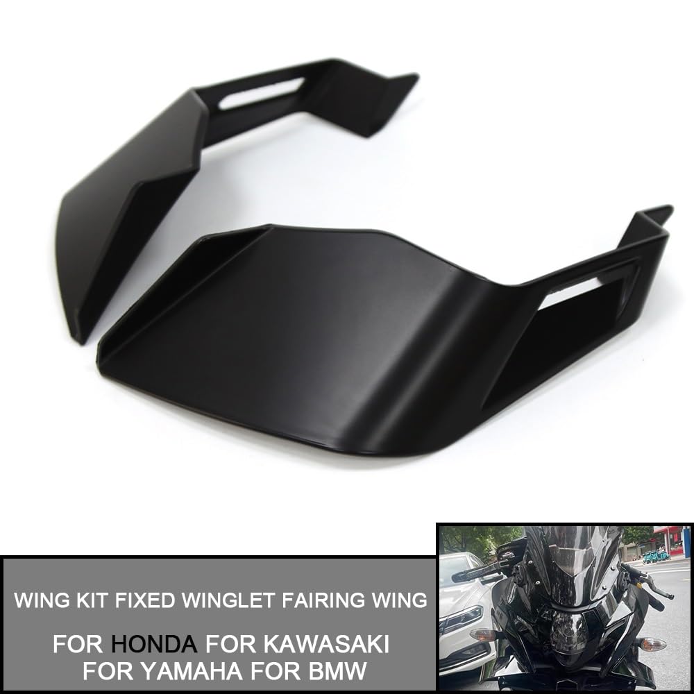 Pasuje do Bmw pasuje do Kawasaki uniwersalny motocykl Winglet aerodynamiczny spojler skrzydło z samoprzylepną dekoracyjną naklejką Włókna Boczne Owiewki Winglets