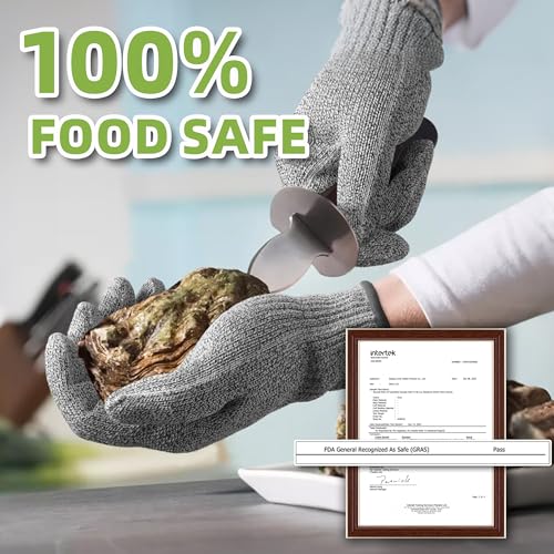 Image of Schwer 10 Pairs SlicePro A9 Cut Resistant Gloves, Food Grade, PR1501-G, L | Non PFAS, No Glass Fiber, for Kitchen Food Prep, Mandolin Slicing, Meat Cutting, Oyster Shucking, Fish Fillet Processing