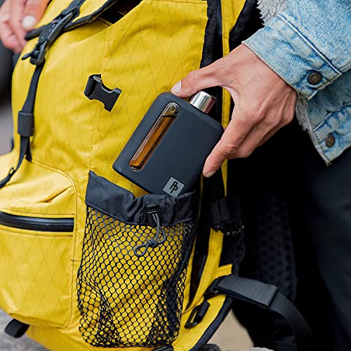 Ragproper Modern Glass Hip Flask - Glass Flask Bottle With Caps For Liquor & Spirits, Durable Liquor Glass Flask With Cork Lids, Pour Funnel, Black Silicone Flask Sleeve, Single Shot 100Ml #TOP5