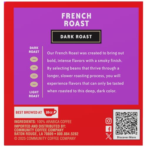 Image of Community Coffee French Roast K-Cups, Extra Dark Roast, 10 Count (Pack of 1)