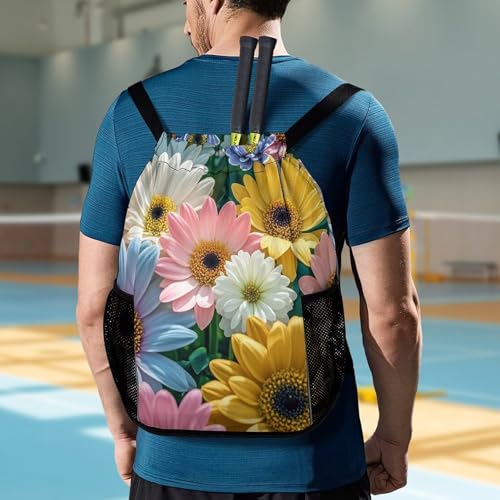 Flowers As Background Drawstring Backpack, Dry Wet Separate Gym Bag Unisex Sports Drawstring Bag for Work, Fitness 7