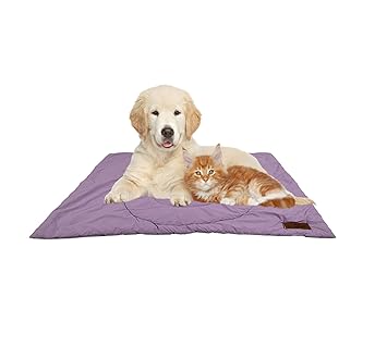Cotton Quilted Rectangle Cat Dog Pet Bed Mattress | Foldable Padded Pet Mat| Light Weighted Mattress_Purple