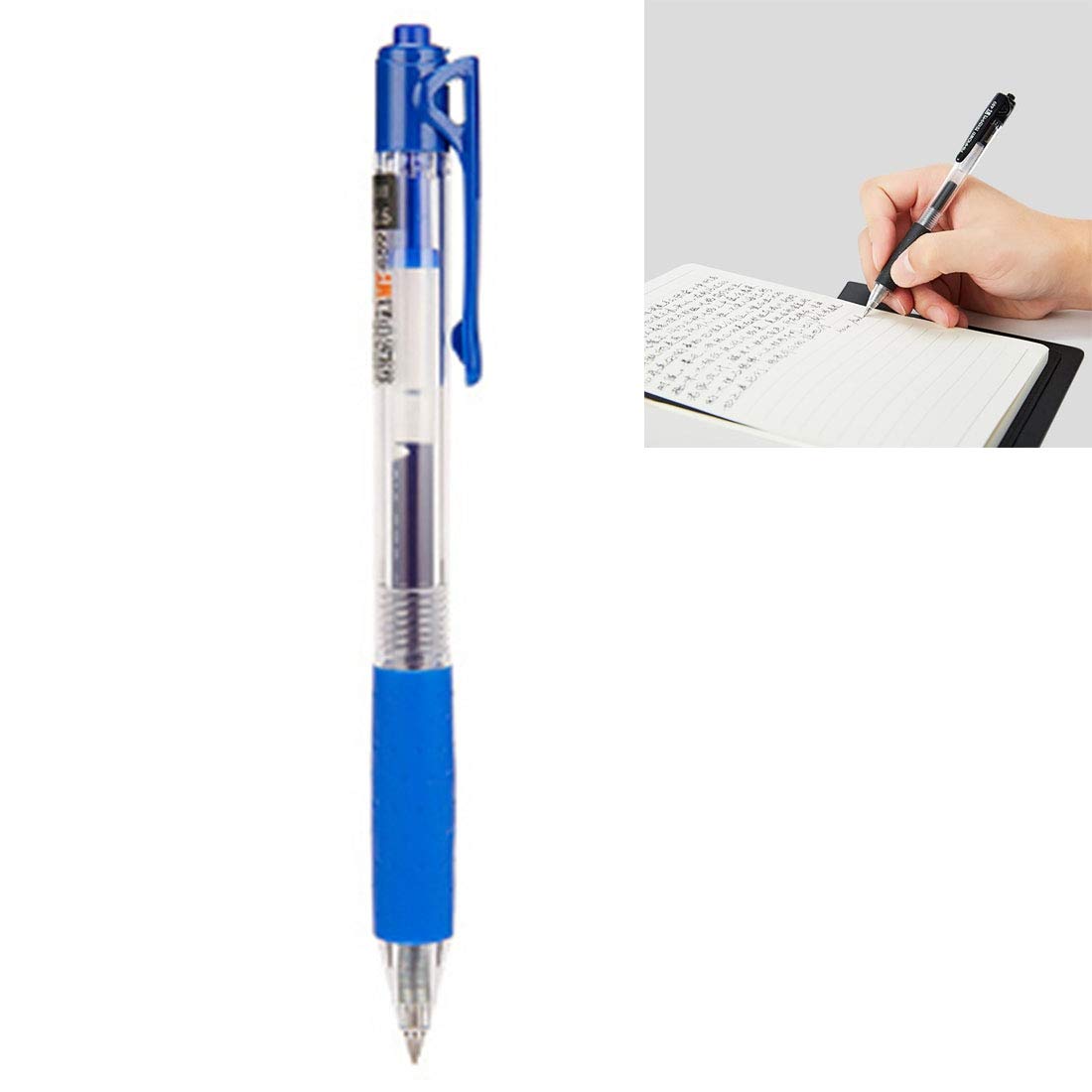 SHIHUI 12 in 1 0.5mm Press Type Gel Pen Unisex Pen Set, Ink Color:(Black)(Dark Blue)(Blue)(Red) (Color : Dark Blue)