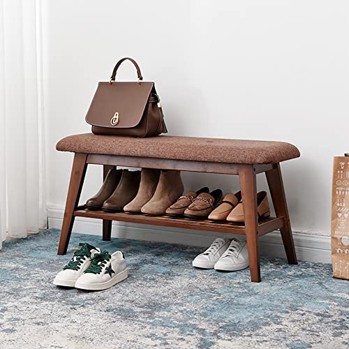 Banc de rangement moderne en bois rembourré pour une entrée chic