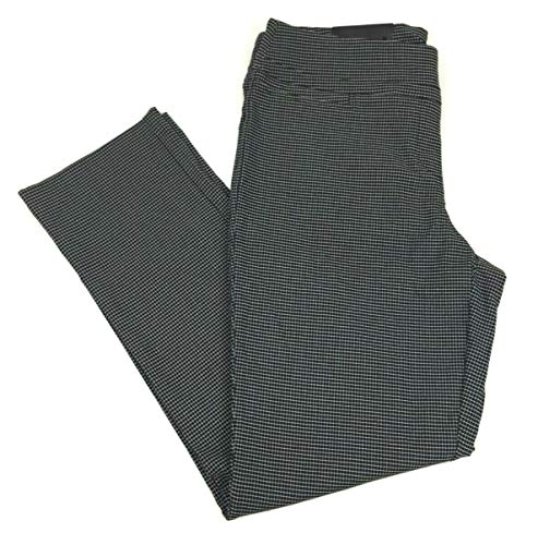 Hilary Radley Ladies' Comfort fit Sits at Waist Slim Leg Stretch Pull On Pant (Black & Off White, 10)