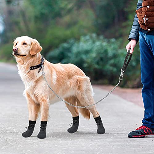 Kooltail Anti-Slip Dog Boots 4 Packs - Adjustable Dog Socks With Shoelace, Waterproof Dog Sock Shoe For All Seasons, Super Durable Pet Paw Protector For Indoor And Outdoor, Medium And Large Dogs #TOP6
