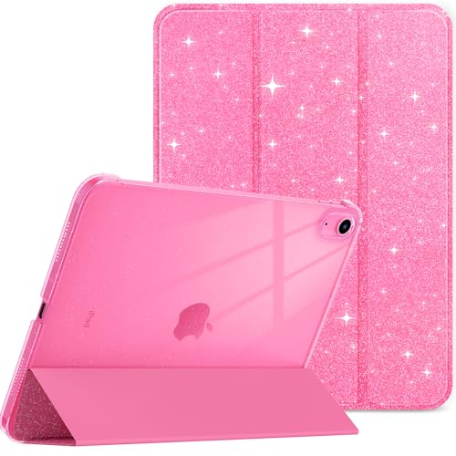 EasyAcc Funda para iPad A16 de 11ª generación/iPad de 10.9 pulgadas, ultrafina, con función de encendido y apagado automático, color rosa brillante