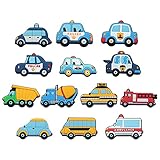13 pcs Cartoon school bus police car fire truck ambulance Christmas Horror Halloween Decorative croc...