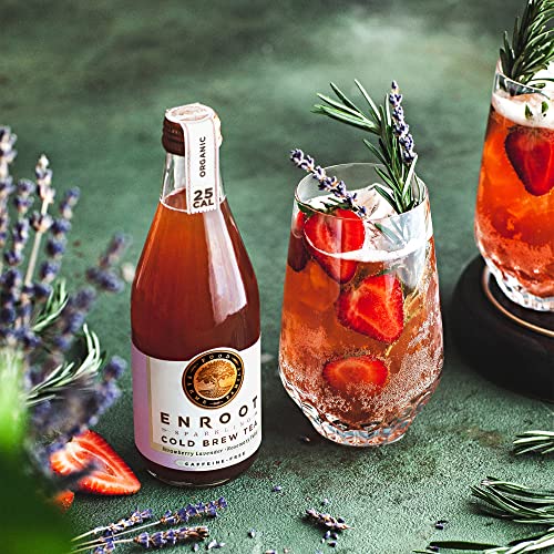 Enroot Organic Non-Alcoholic Beverage – Strawberry Lavender Tulsi – Exotic Mocktail Drinks, Cocktail Mixers, Sparkling Cold Brew Iced Tea – Vegan, Gluten Free, Non-Gmo, Kosher, No Added Sugar (6 Count Of 12 Oz Bottles) #TOP1