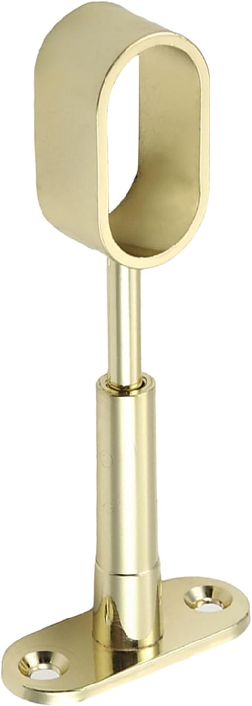 Yinpecly 6pcs Oval Shape Ceiling Curtain Rod Brackets, Zinc Alloy Clothes Closet Rod Flange Holder Anodizing, Fit for Pipe Diameter 16x30mm, Bright Tone, Adjustable All-Pass