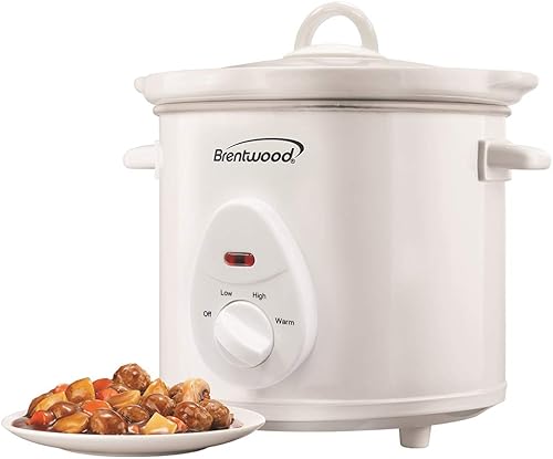 Brentwood sc-135W olla de cocción lenta (, color blanco cuerpo, 3-quart