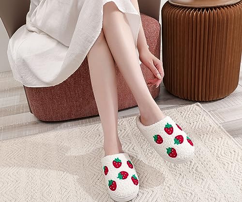 Image of Comfy House Slippers For Women Men, Ladies Fuzzy Bedroom Slippers,indoor Outdoor Memory Foam Shoes