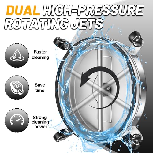 Image of LidoDola 20'' Pressure Washer Surface Cleaner with 4 Wheels - Stainless Steel Surface Cleaner for Pressure Washer Attachment for Concrete, Driveway, Patio, Sidewalk, Deck and Driveways