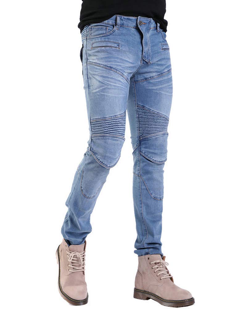Męskie wyposażenie motocyklowe motocyklisty Denim spodnie dżinsowe Horn Cargo, niebieskie, 2XL