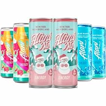 New Alani Energy Drinks Winter Wonderland, Sherbet Swirl, Blue Slush Variety Pack Sugar-Free, Low-Calorie,Energy Boost Drink 12 fl oz Pack of 6