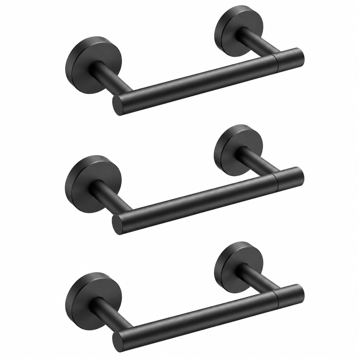 FORIOUS Toilet Paper Holder Wall Mount, Stainless Steel Rustproof Double Post Pivoting Tissue Roll Holder for Bathroom, Commercial Toilet Paper Dispenser (Matte Black, Classic 3 Pack)
