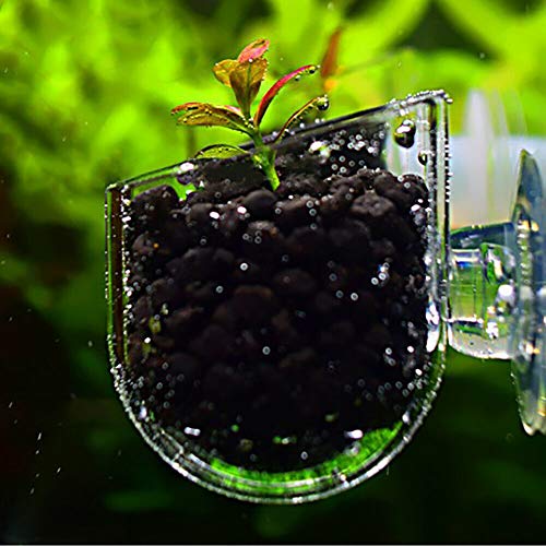 3Pcs Acrylic Aquatic Red Worm Cups, Water Planter Pots With 6 Suction Cups, Aquarium Magnifying Glass Shelf, Plant Holder For Live Fish Tank & Fresh Water #TOP4